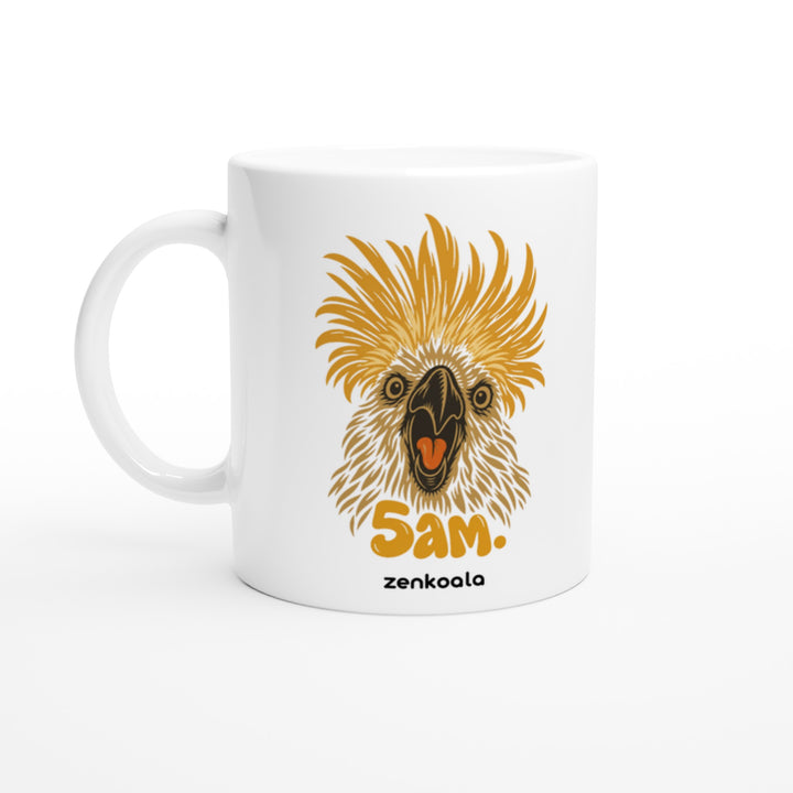 5am mug in all white, Zen Koala Australia