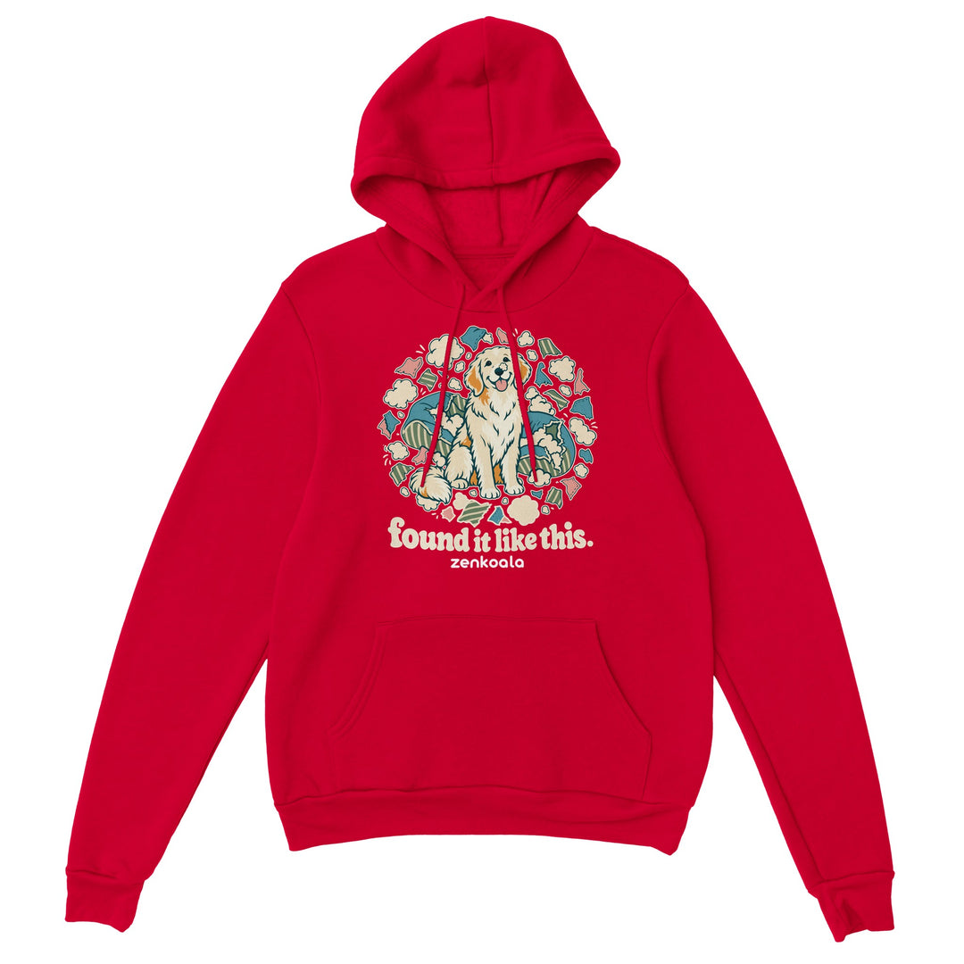 Found It Like This feel-good hoodie in red, Zen Koala Australia