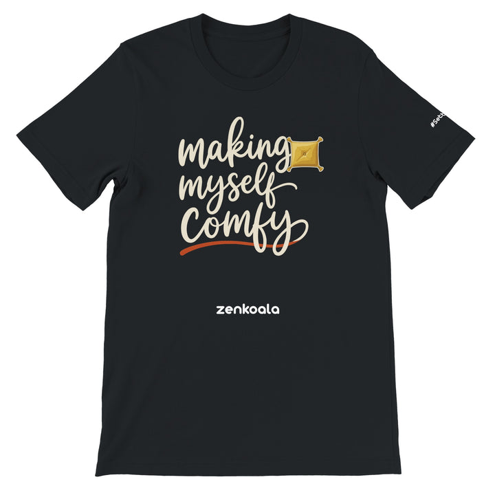 Making Myself Comfy feel-good tee in black — Zen Koala Australia