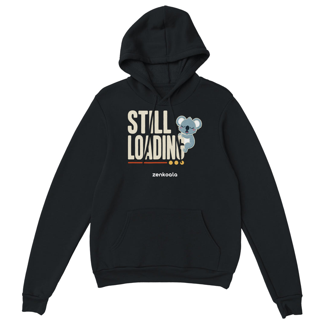 Still Loading Koala feel-good hoodie in black, Zen Koala Australia