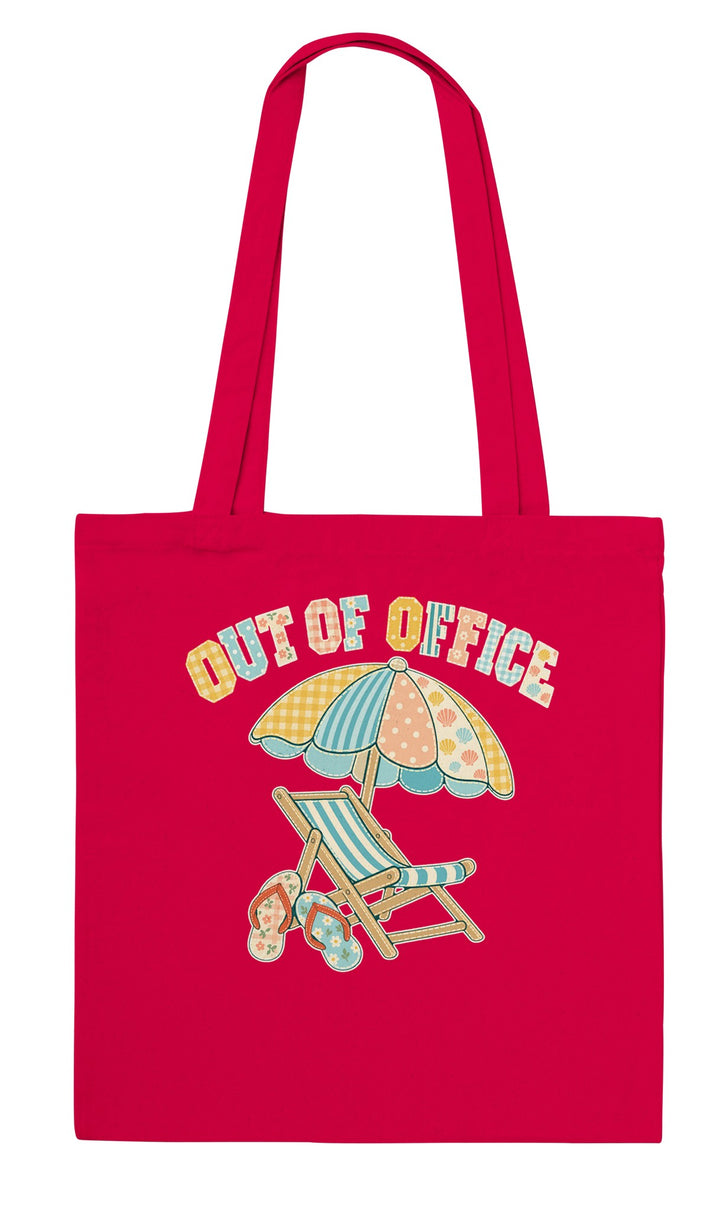 Out of Office Beach feel-good tote bag in red, Zen Koala Australia