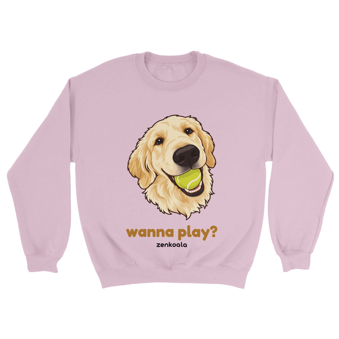 Wanna Play? feel-good sweatshirt in light pink, Zen Koala Australia