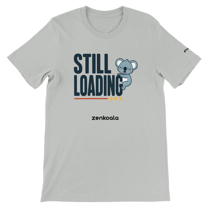 Still Loading Koala feel-good tee in silver — Zen Koala Australia