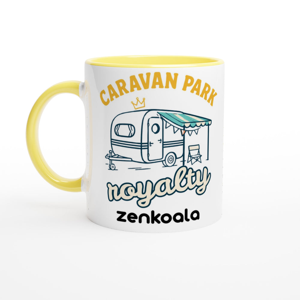 Caravan Park Royalty feel-good mug, yellow inside — Zen Koala Australia