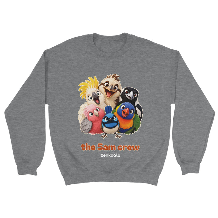 The 5am Crew feel-good sweatshirt in sport grey, Zen Koala Australia