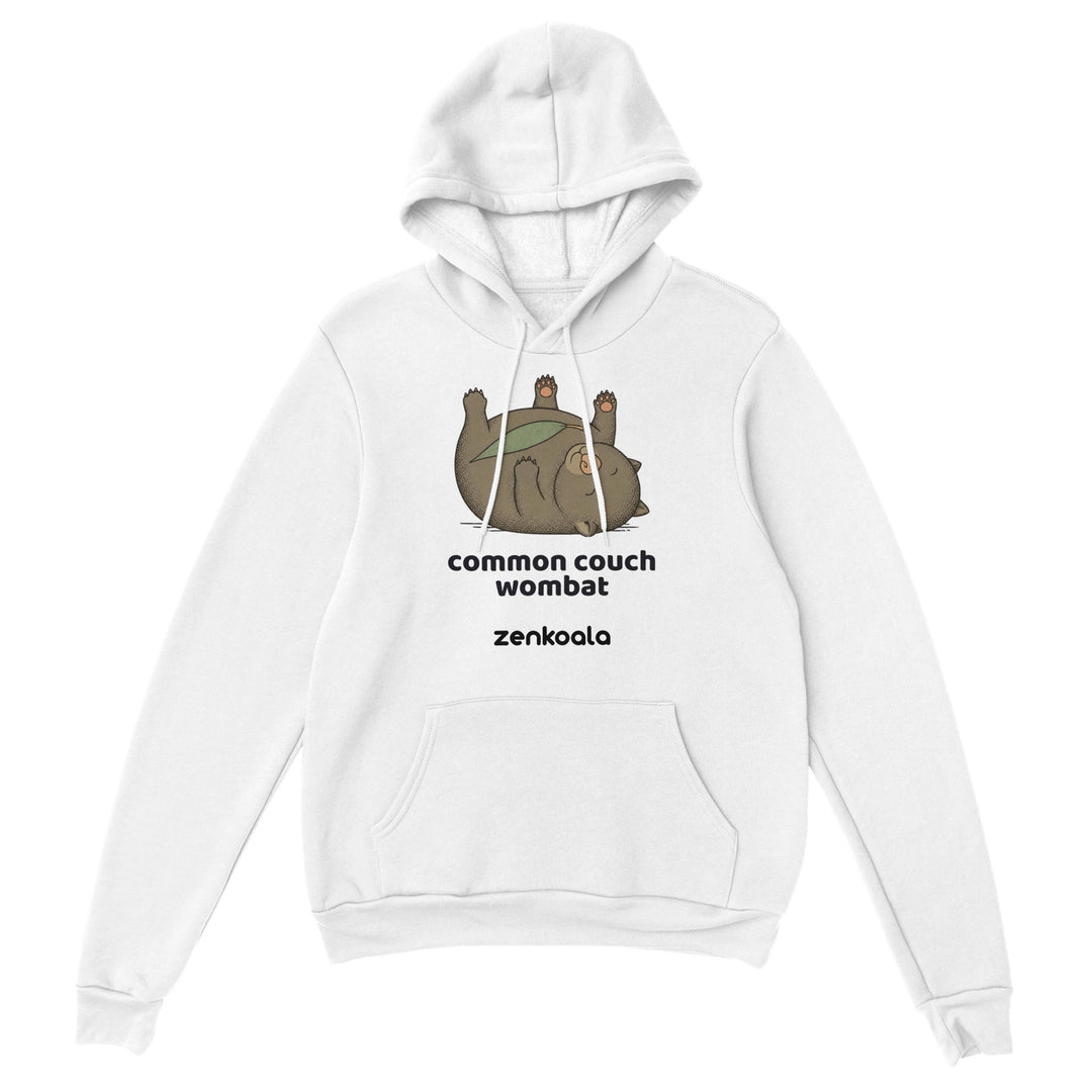 Common Couch Wombat feel-good hoodie in White — Zen Koala Australia