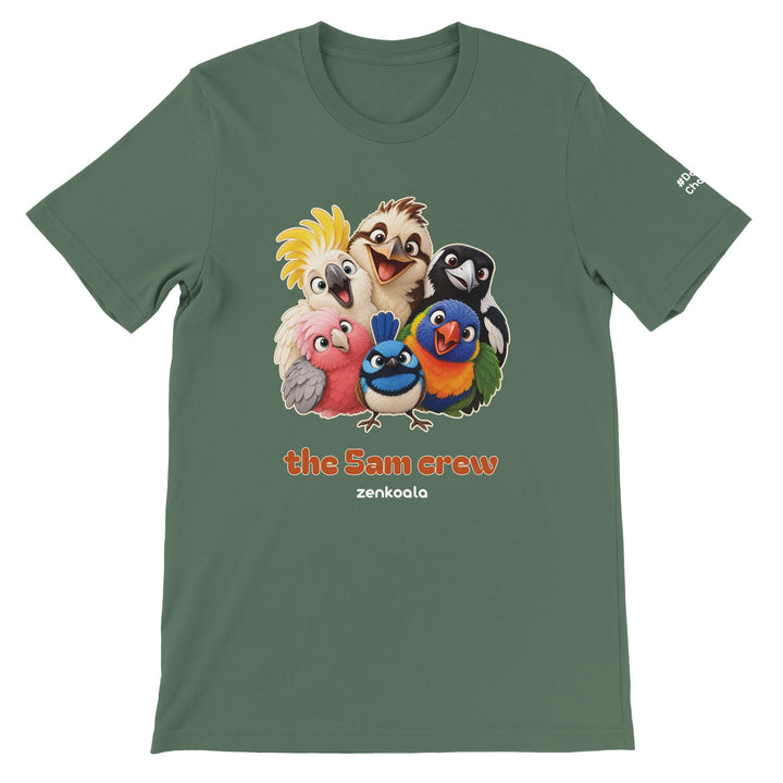 The 5am Crew feel-good tee in military green, Zen Koala Australia