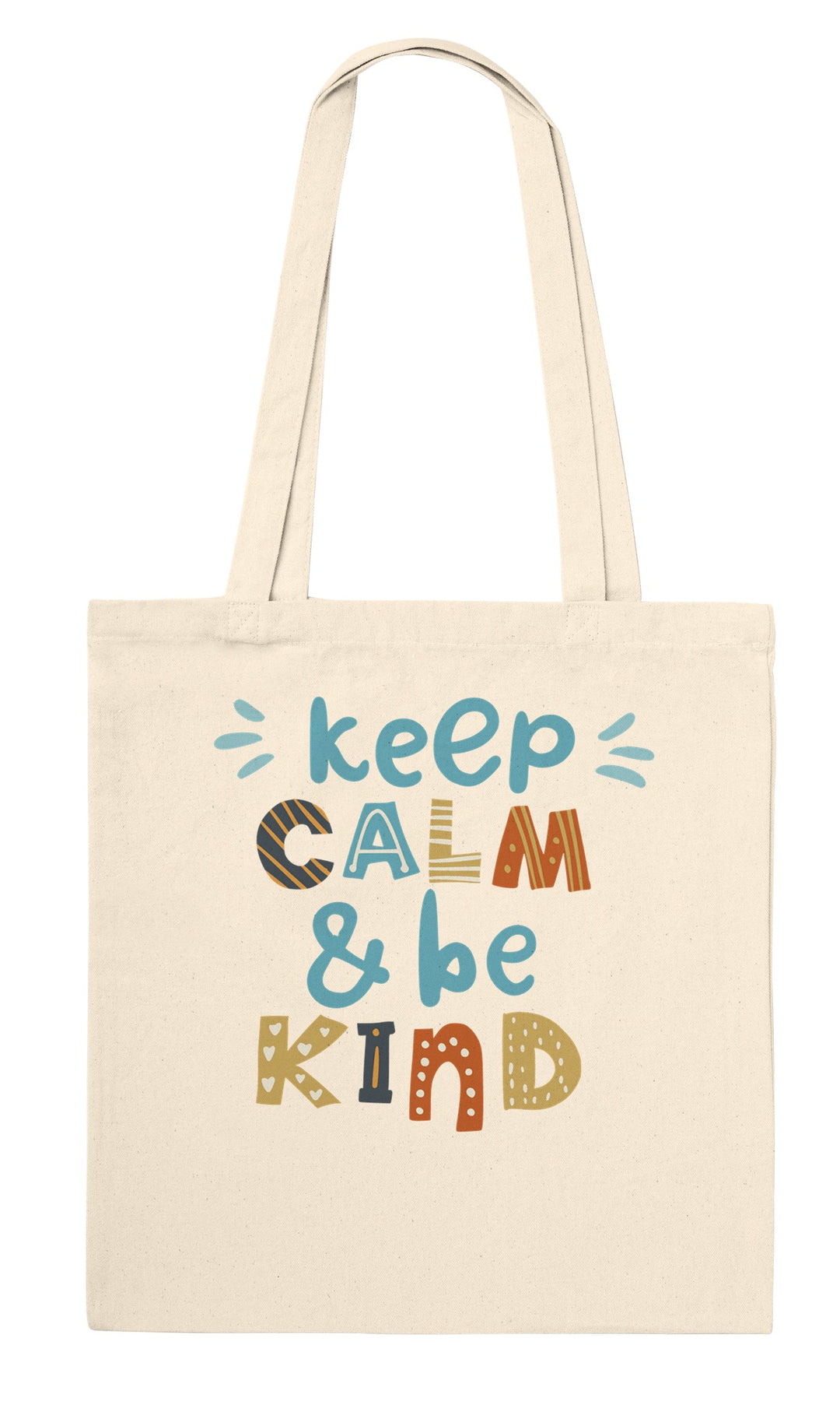Keep Calm, Be Kind feel-good tote bag in natural, Zen Koala Australia