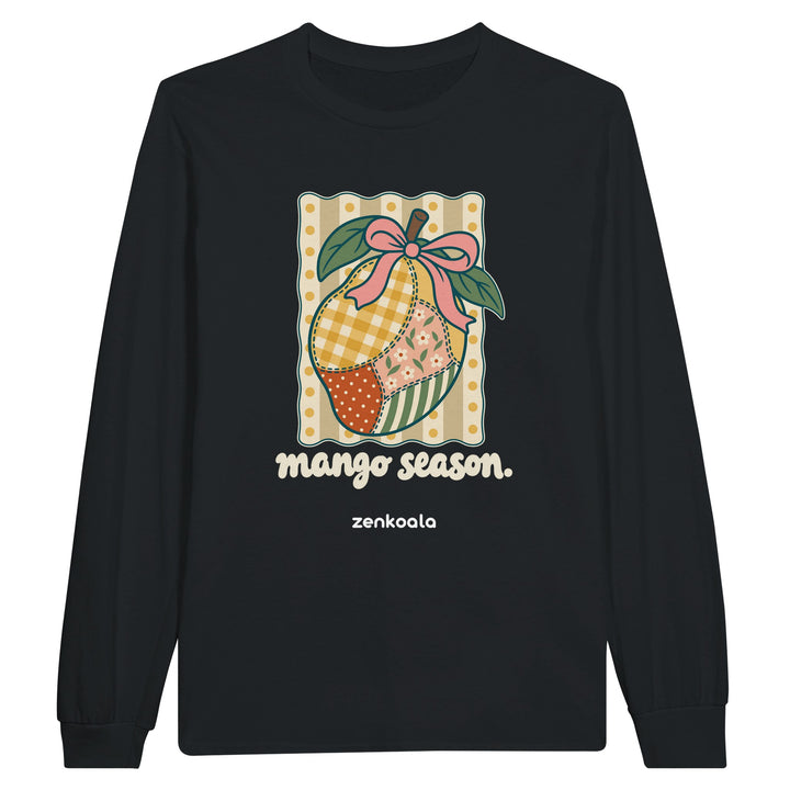 Mango Season feel-good long sleeve tee in black, Zen Koala Australia