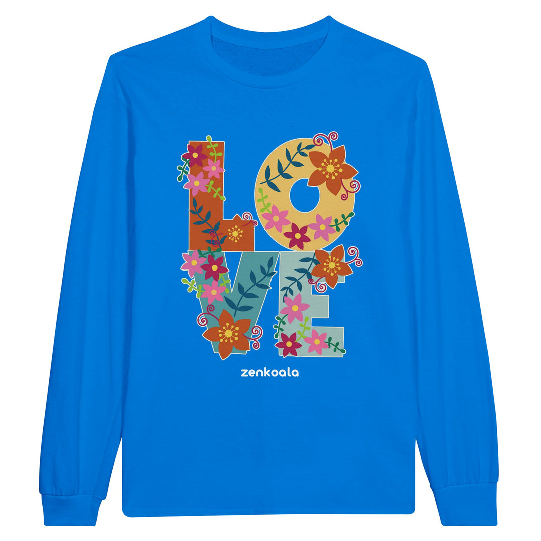 Love feel-good long sleeve tee in royal, Zen Koala Australia