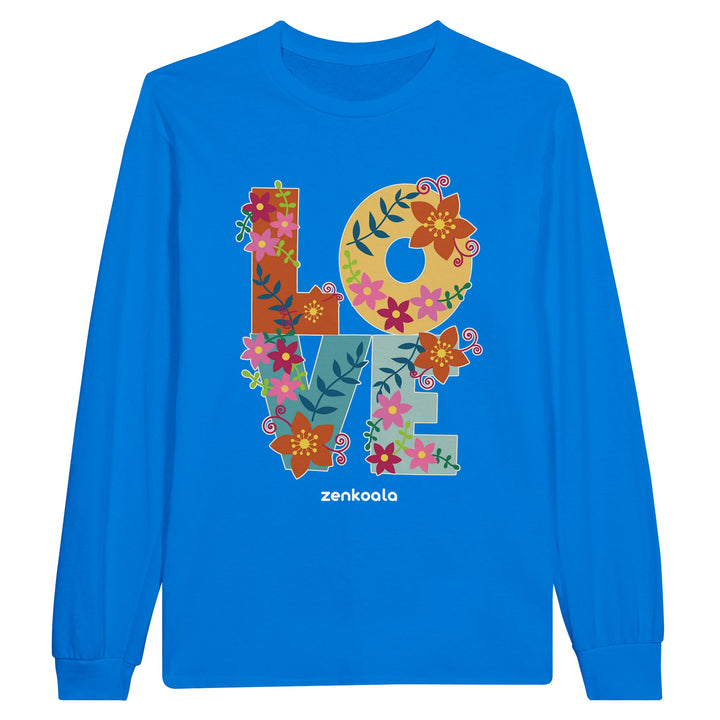 Love feel-good long sleeve tee in royal, Zen Koala Australia