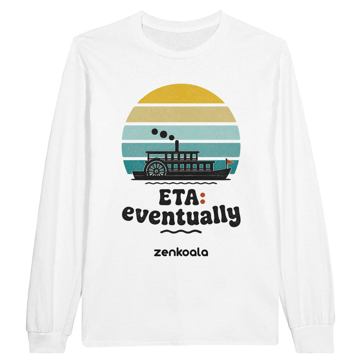 ETA Eventually long sleeve tee in white — Zen Koala Australia