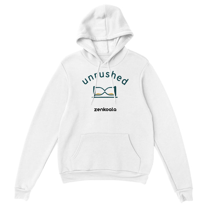 Unrushed feel-good hoodie in White — Zen Koala Australia