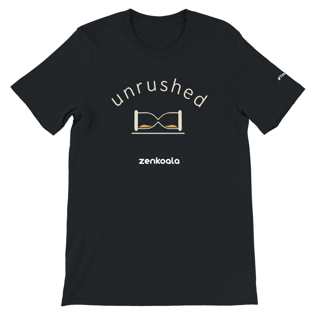 Unrushed feel-good tee in black — Zen Koala Australia