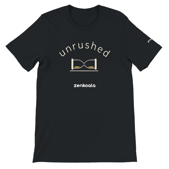 Unrushed feel-good tee in black — Zen Koala Australia