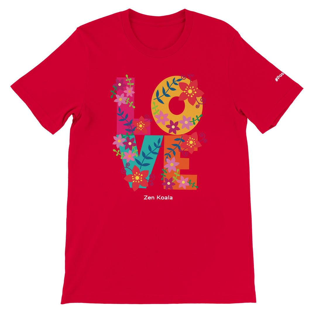 Love feel-good t-shirt in red — Zen Koala Australia