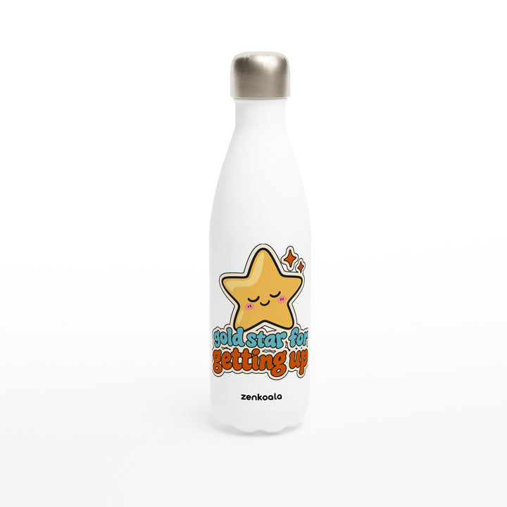 Gold Star for Getting Up feel-good water bottle: a sleepy gold star sticker, Zen Koala Australia