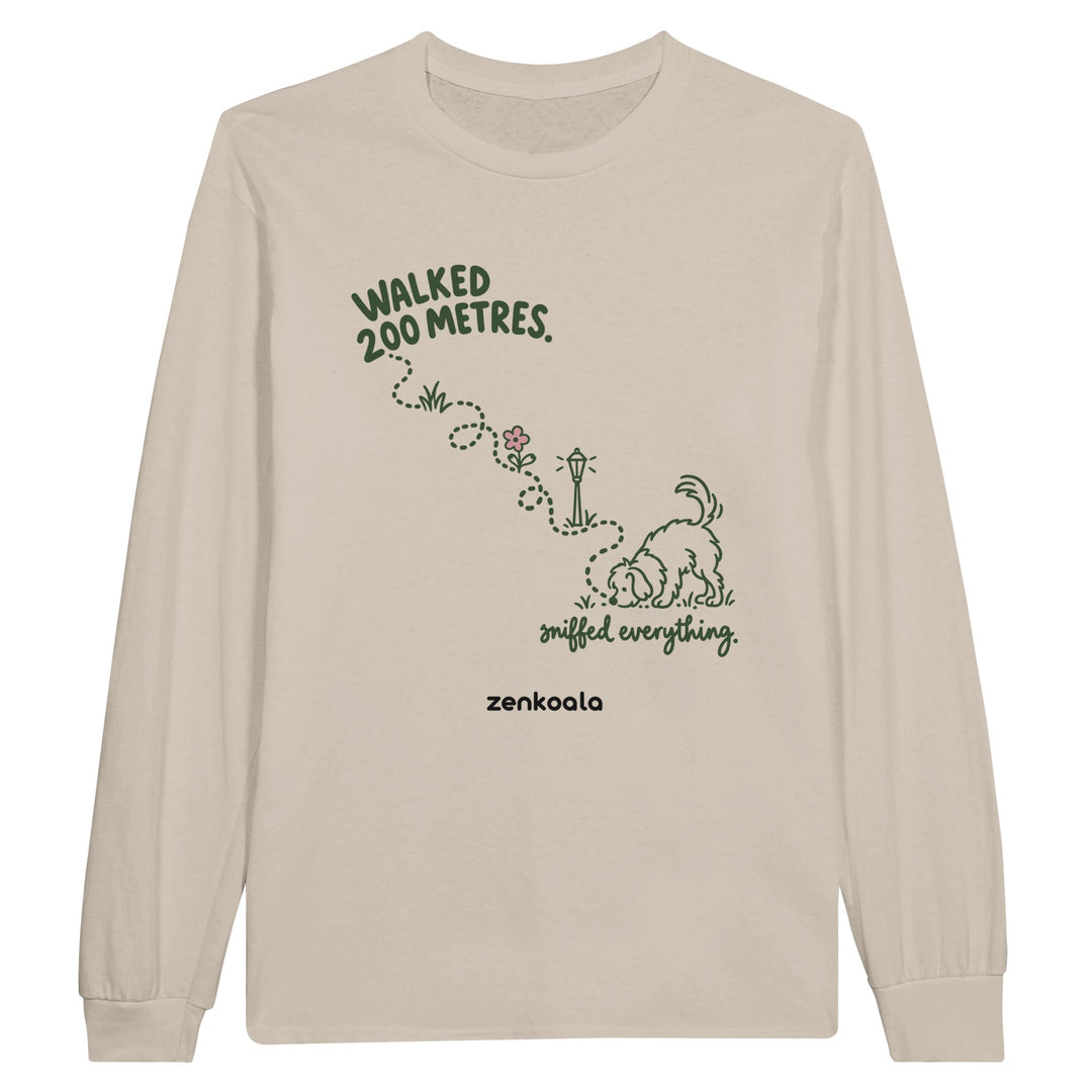 Sniffed Everything feel-good long sleeve tee in sand, Zen Koala Australia