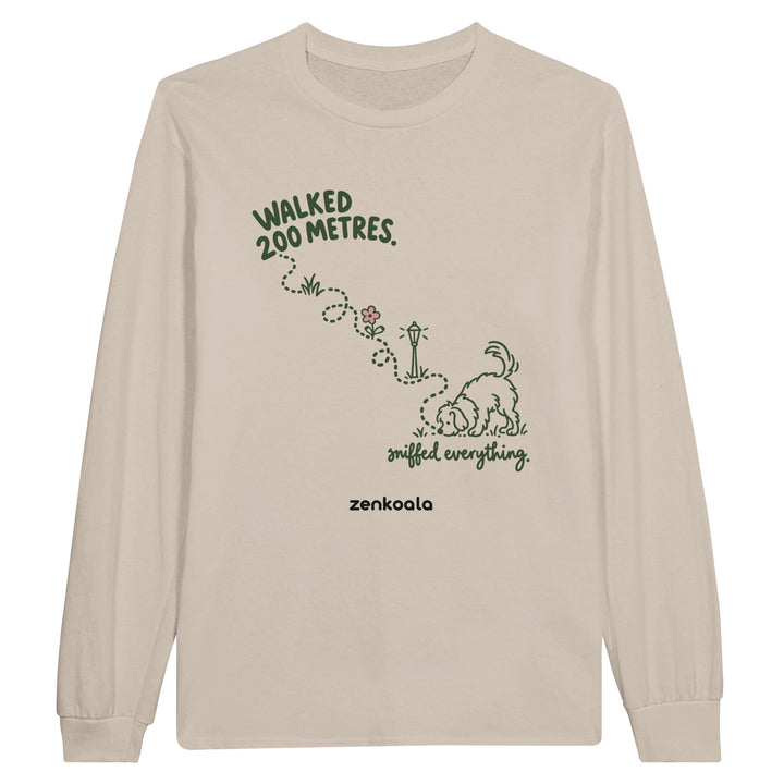 Sniffed Everything feel-good long sleeve tee in sand, Zen Koala Australia