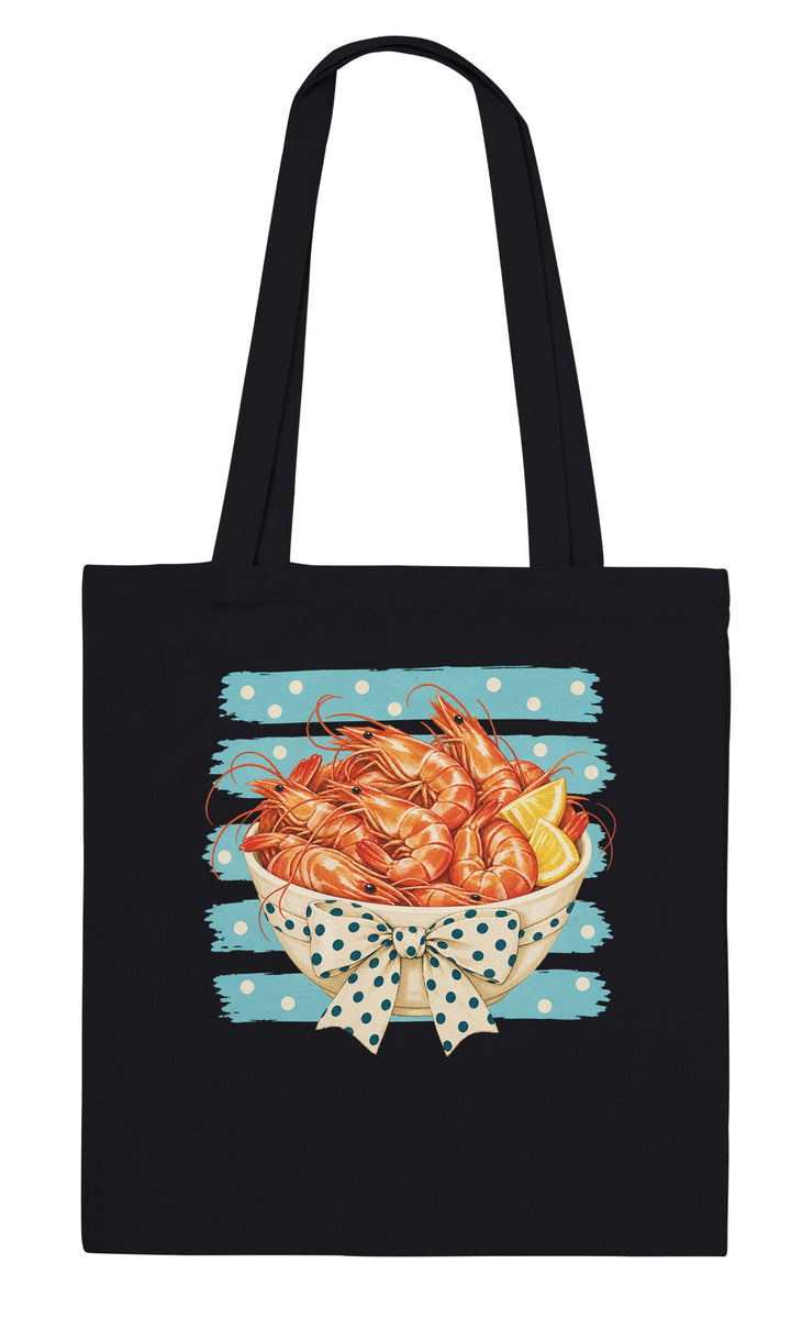 Prawns feel-good tote bag in black, Zen Koala Australia
