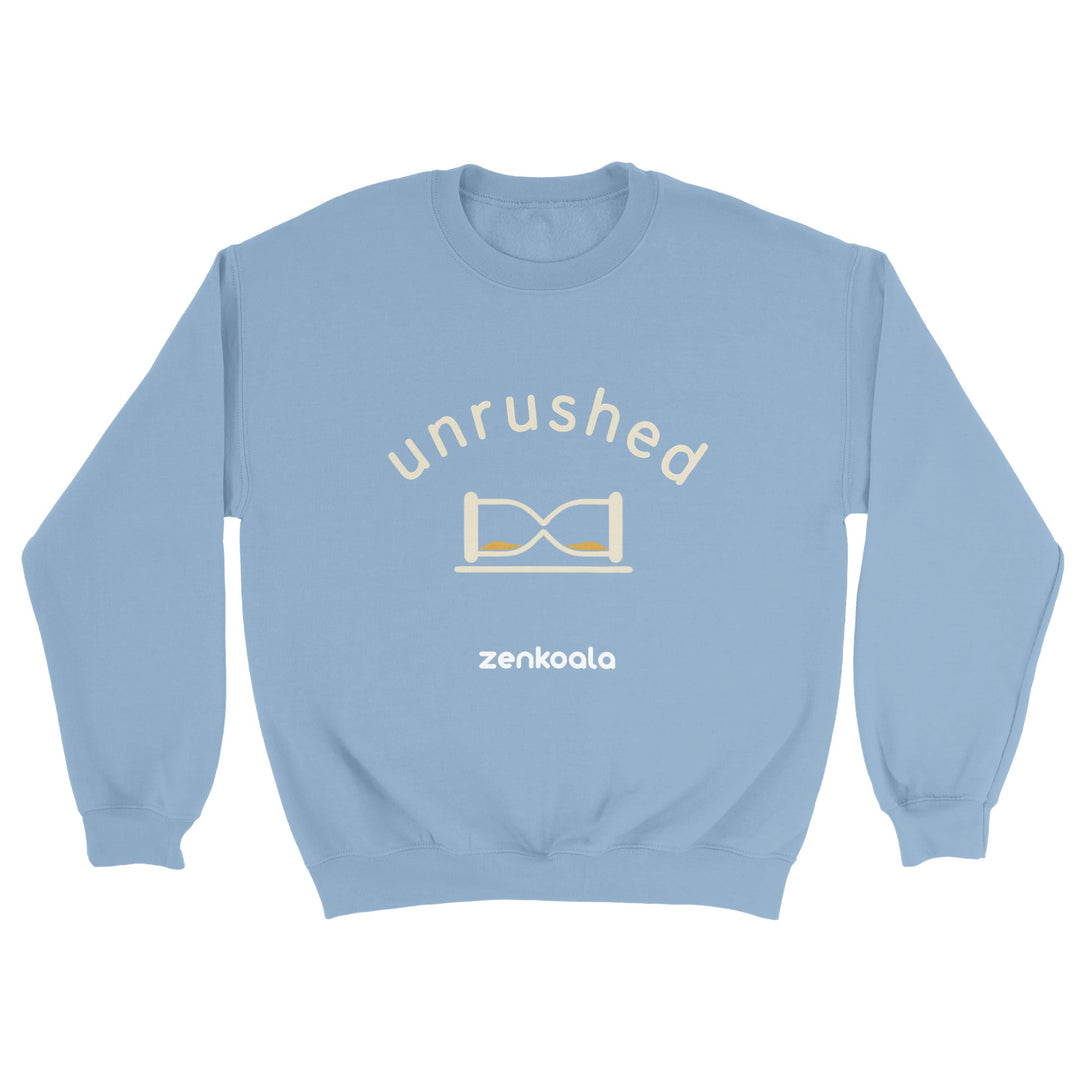 Unrushed feel-good sweatshirt in light blue — Zen Koala Australia