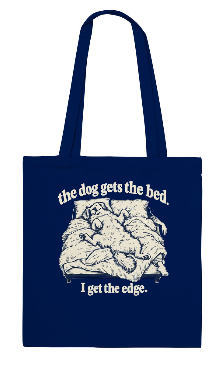 The Dog Gets the Bed feel-good tote bag in navy, Zen Koala Australia