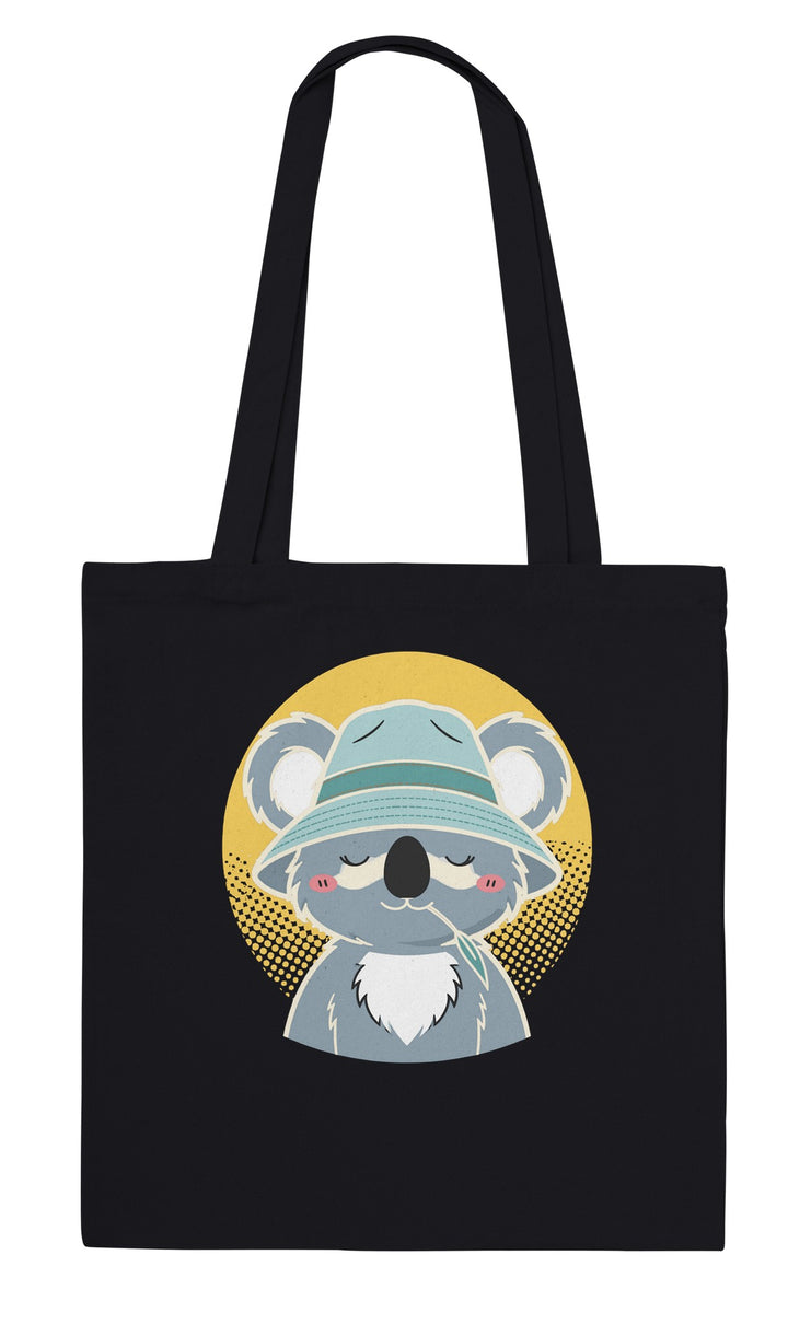 Koala Zinc and Bucket Hat feel-good tote bag in black, Zen Koala Australia