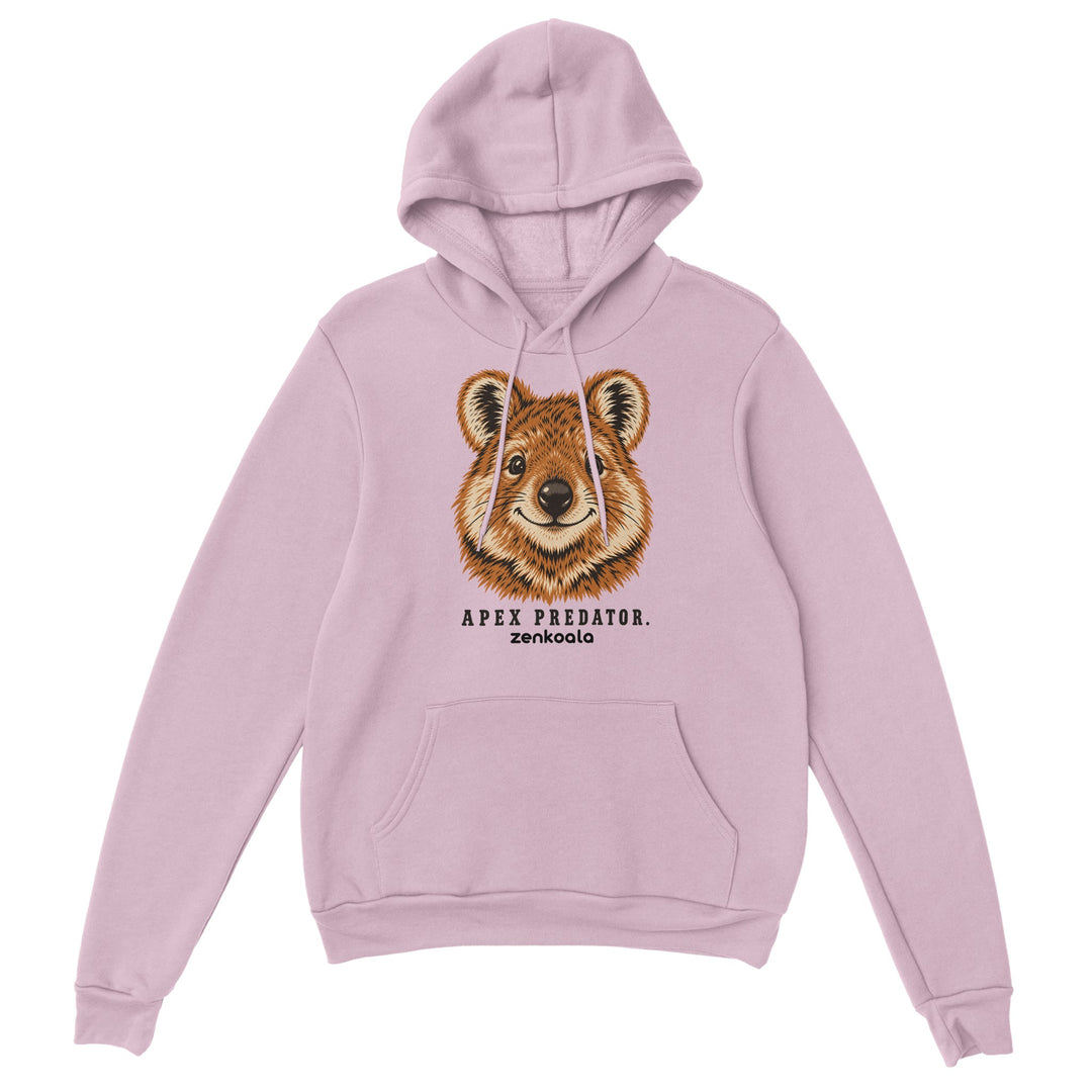 Apex Predator feel-good hoodie in light pink, Zen Koala Australia