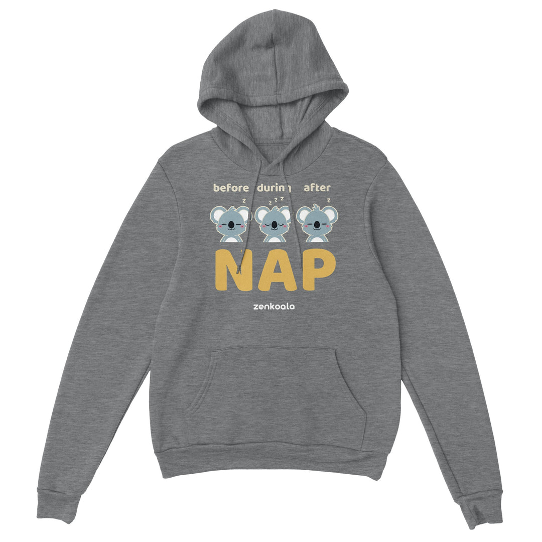 Before Nap Nap After Nap Koala feel-good hoodie in sport grey, Zen Koala Australia