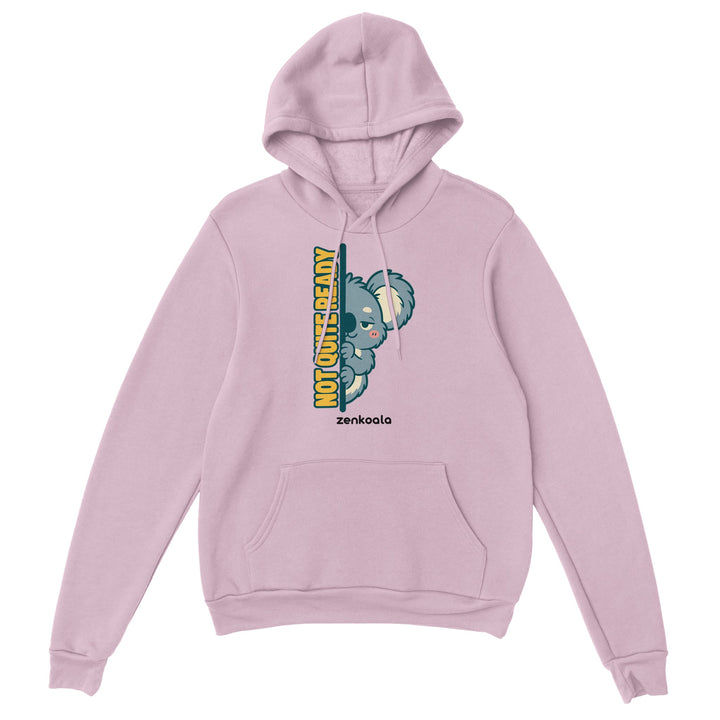 Not Quite Ready feel-good hoodie in light pink, Zen Koala Australia