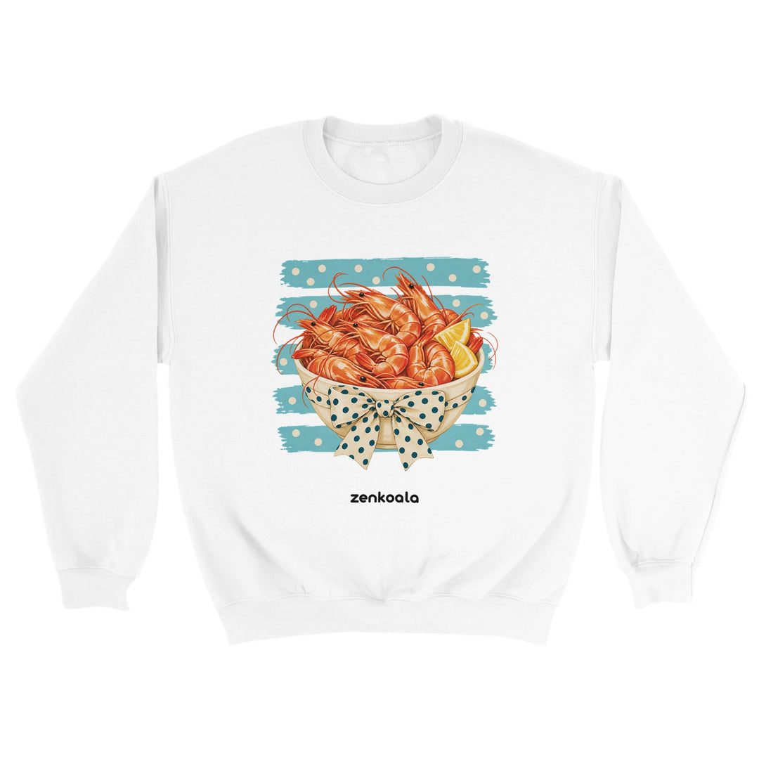 Prawns feel-good sweatshirt in white, Zen Koala Australia