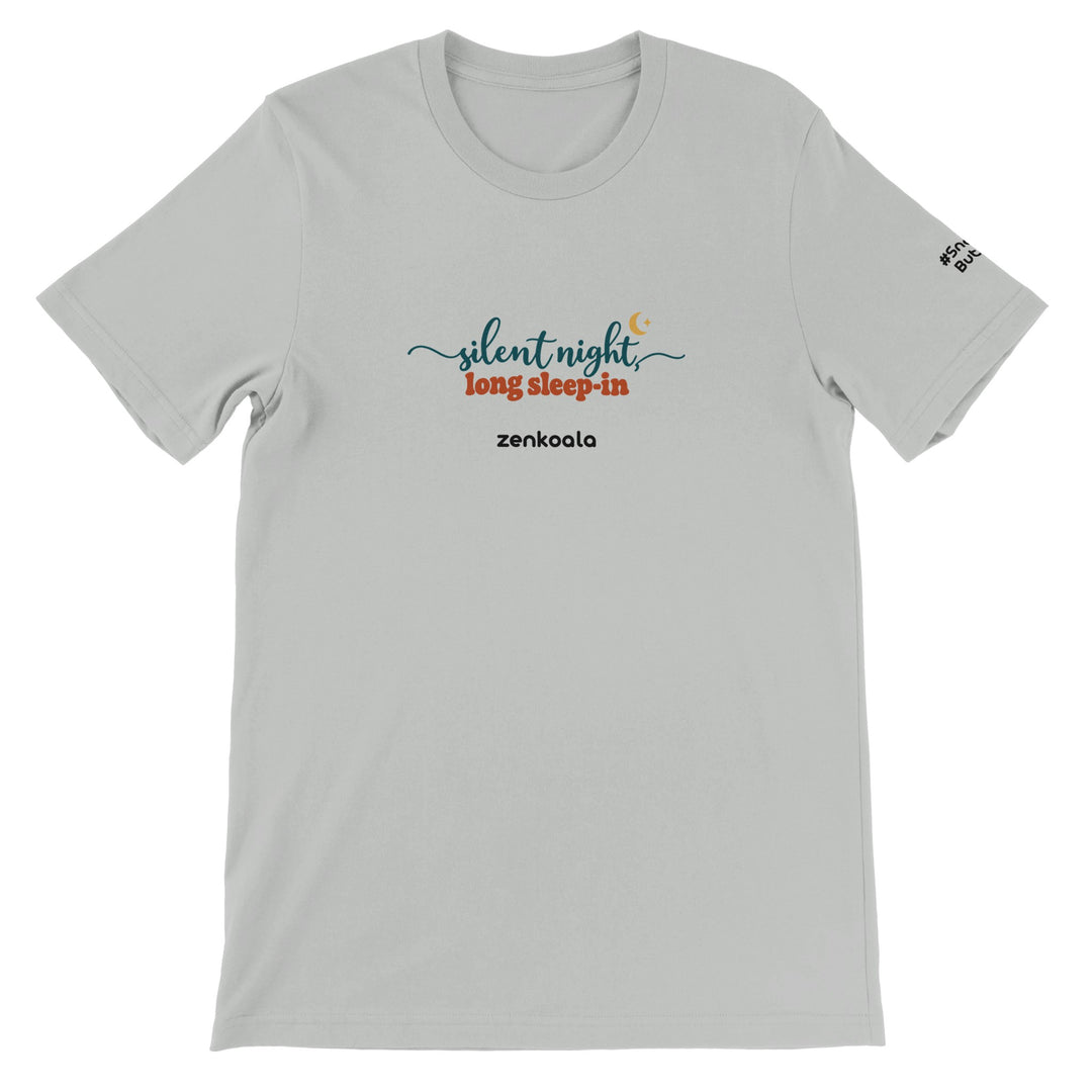 Silent Night Long Sleep-In feel-good tee in silver, Zen Koala Australia