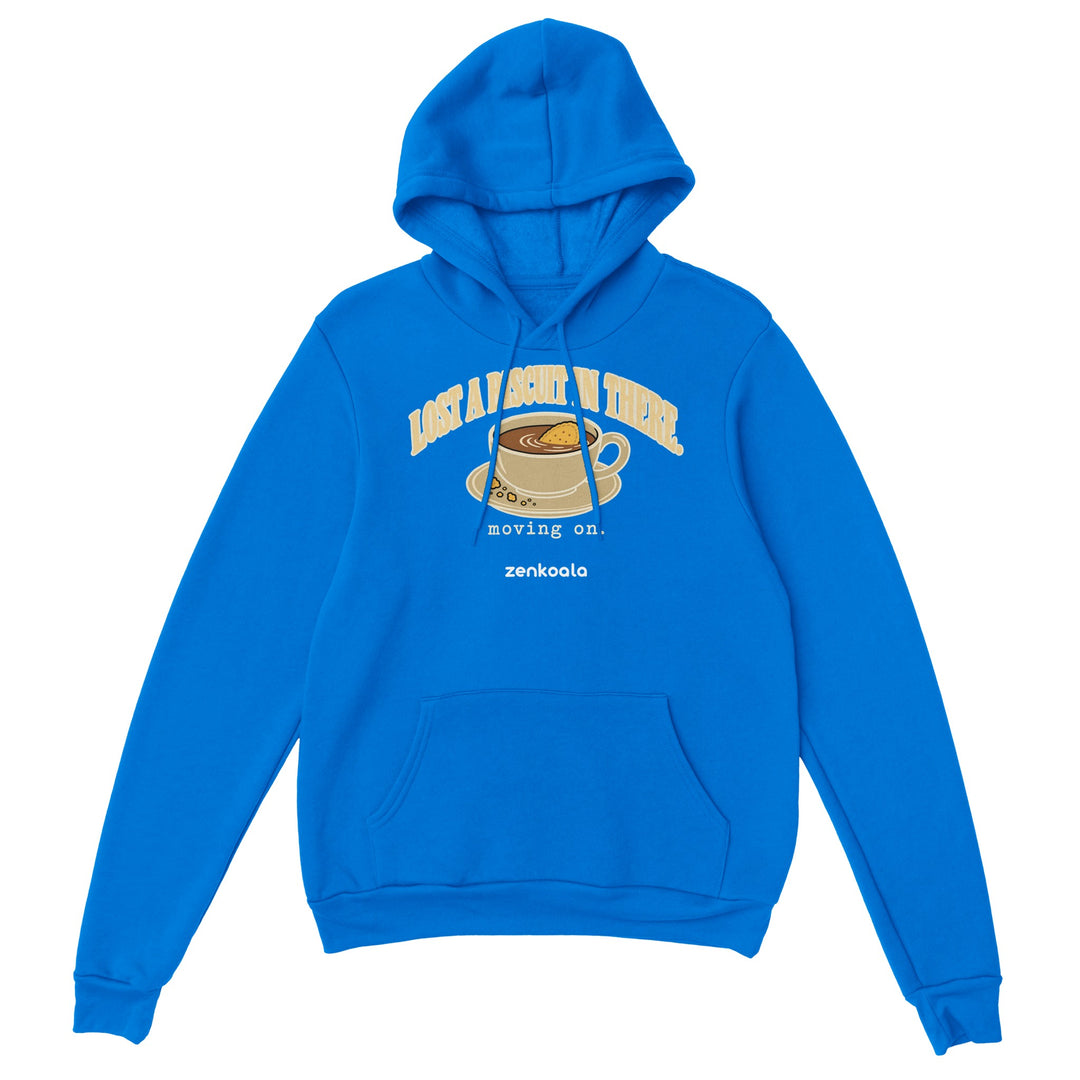 Lost a Biscuit in There feel-good hoodie in royal, Zen Koala Australia