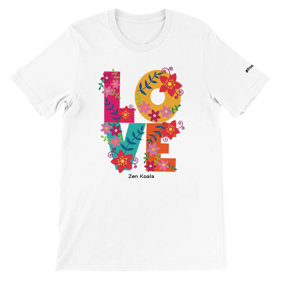 Love feel-good tee — four letters that do a lot of heavy lifting, Zen Koala Australia