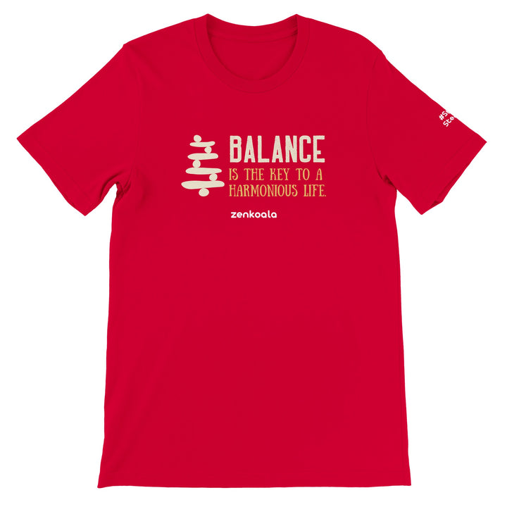 Balance feel-good tee in red, Zen Koala Australia