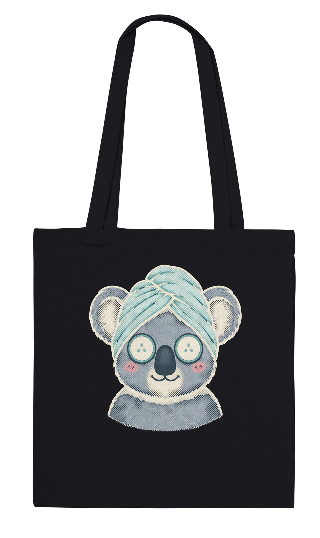 Koala Spa Day feel-good tote bag in black, Zen Koala Australia