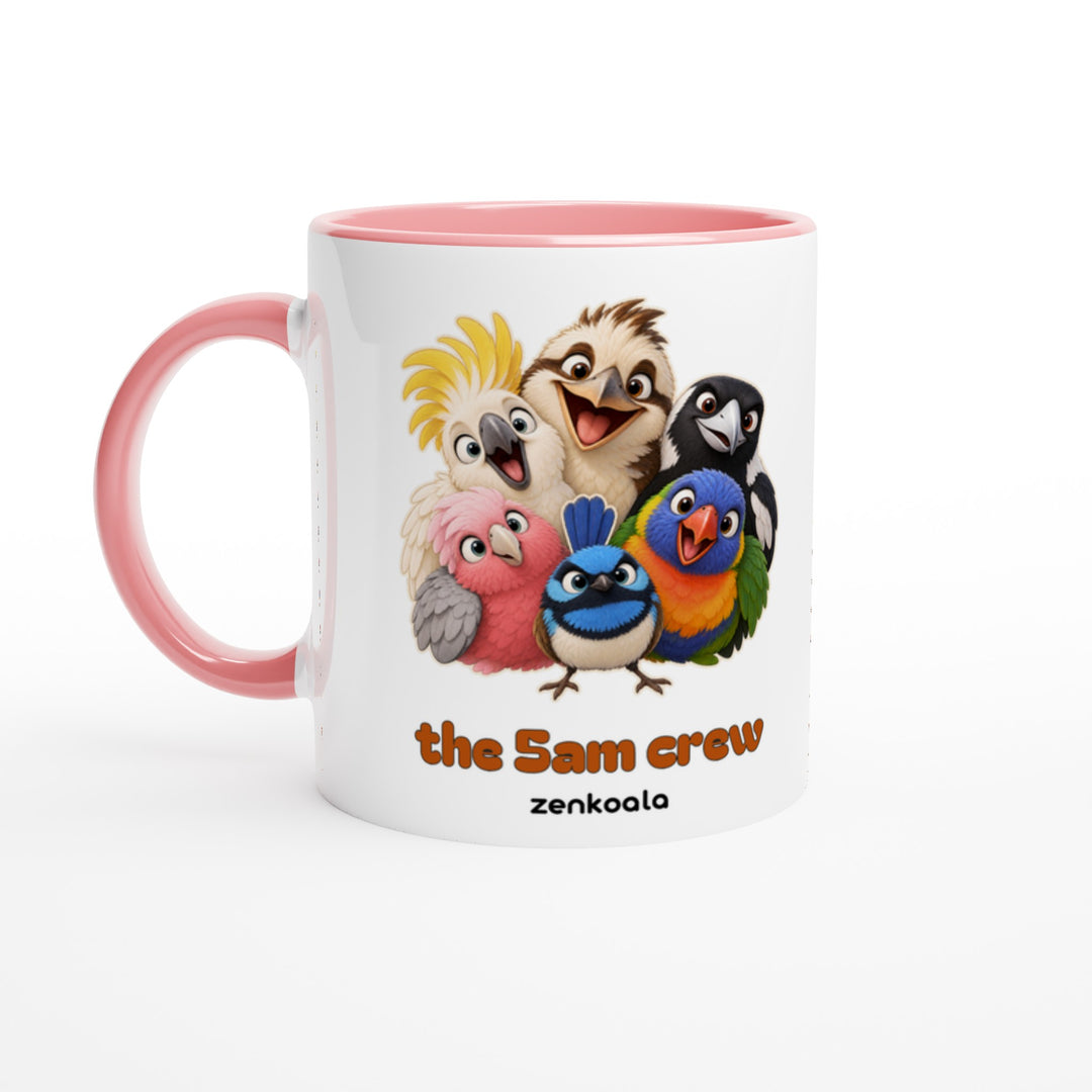 The 5am Crew feel-good mug: a noisy gang of Aussie birds, Zen Koala Australia