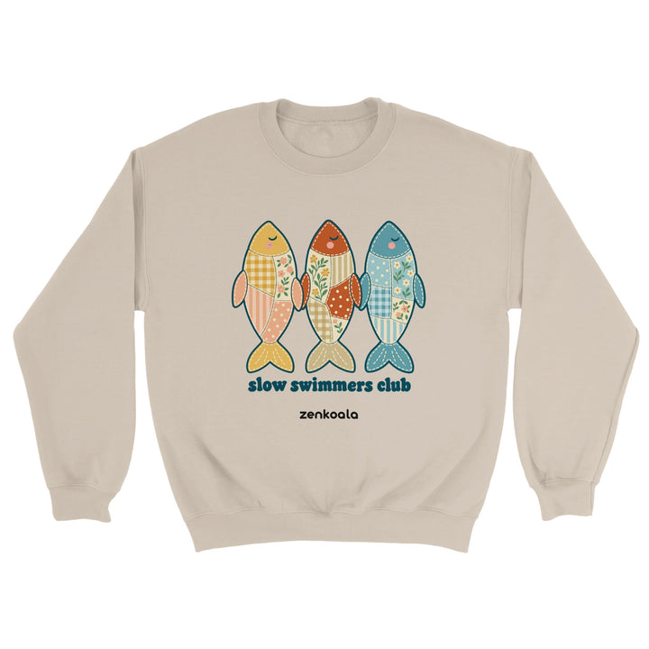 Slow Swimmers Club feel-good sweatshirt in sand, Zen Koala Australia