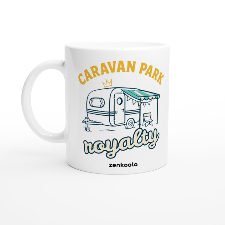 Caravan Park Royalty mug in all white, Zen Koala Australia