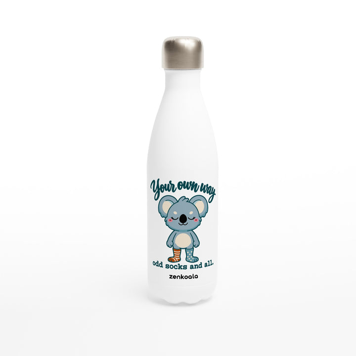 Your Own Way feel-good water bottle: a koala in odd socks, Zen Koala Australia