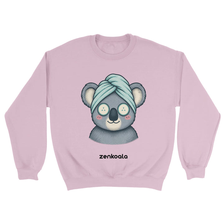 Koala Spa Day feel-good sweatshirt in light pink — Zen Koala Australia