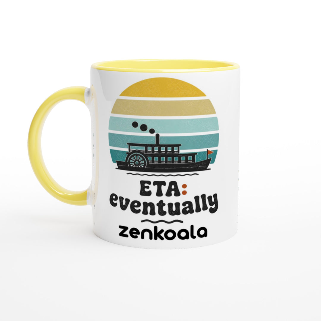 ETA Eventually feel-good mug, yellow inside — Zen Koala Australia
