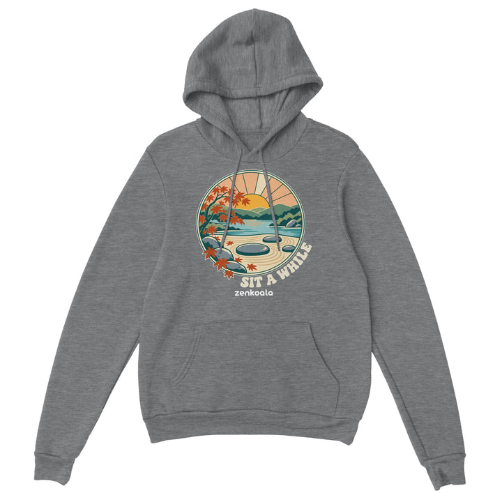 Zen Garden Sit a While feel-good hoodie in sport grey, Zen Koala Australia