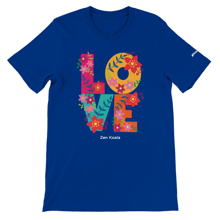 Love feel-good t-shirt in true royal blue — Zen Koala Australia