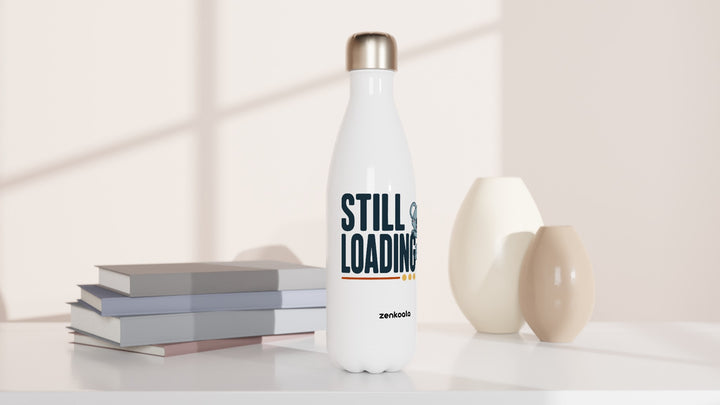 Still Loading Koala water bottle beside books and vases, Zen Koala Australia