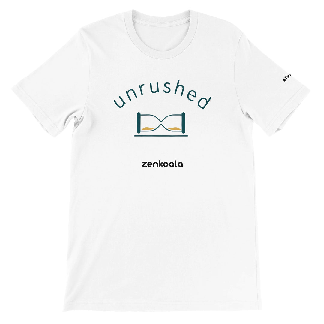Unrushed feel-good tee in white — Zen Koala Australia