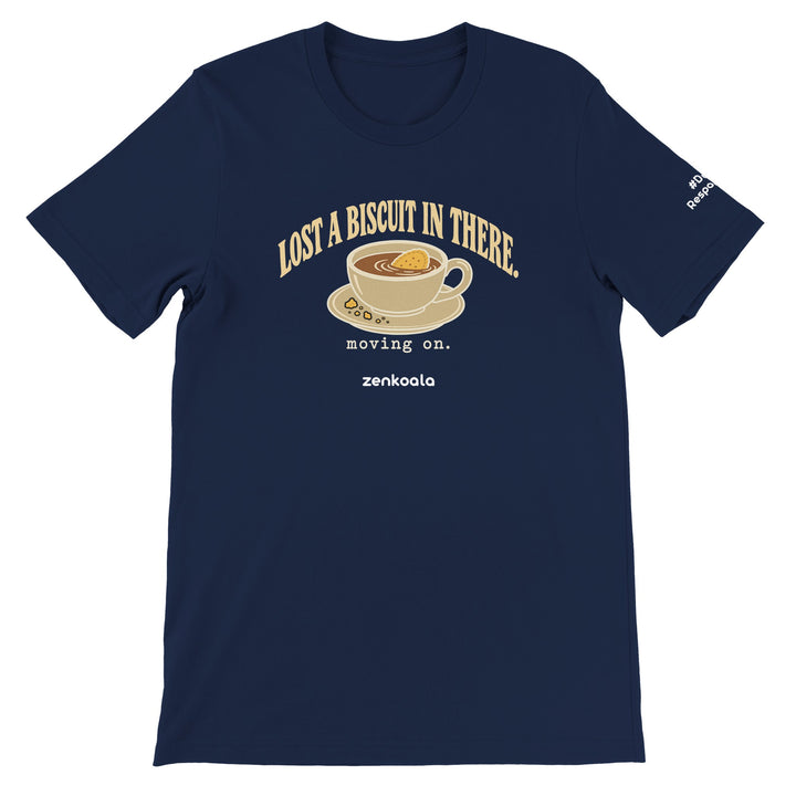 Lost a Biscuit in There feel-good tee in navy, Zen Koala Australia