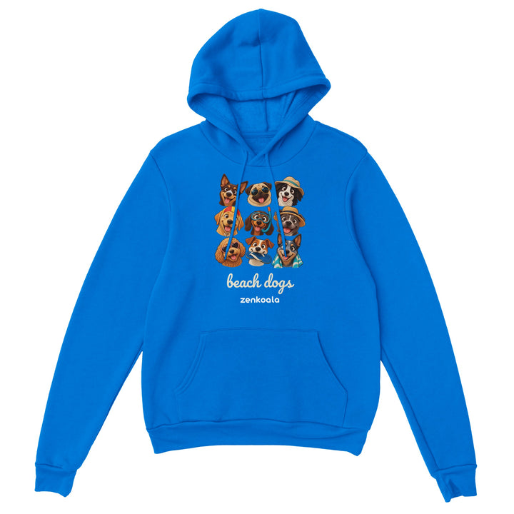 Beach Dogs feel-good hoodie in royal, Zen Koala Australia