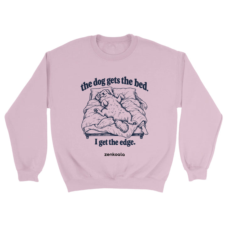 The Dog Gets the Bed feel-good sweatshirt in light pink, Zen Koala Australia