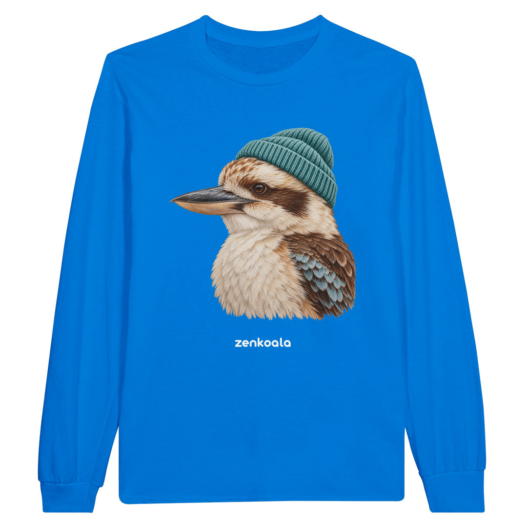 Kookaburra Beanie feel-good long sleeve tee in royal, Zen Koala Australia